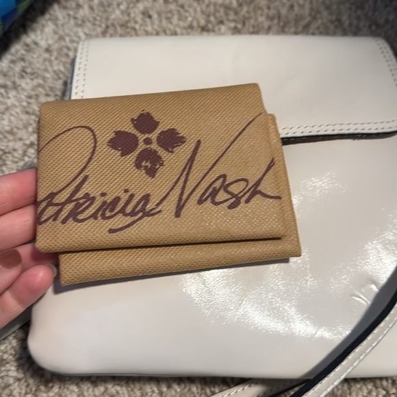 Patricia Nash Balluri Crossbody Bag Cream White Leather Flap Purse NWOT - Picture 10 of 10